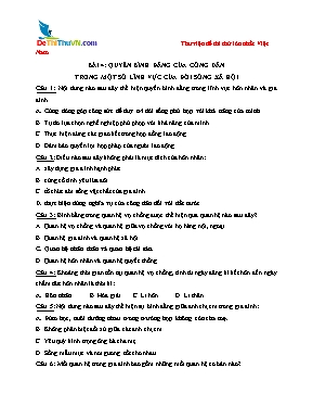 Câu hỏi trắc nghiệm bài 4 môn Giáo dục công dân lớp 12 - Trường THPT Nguyễn Duy Hiệu